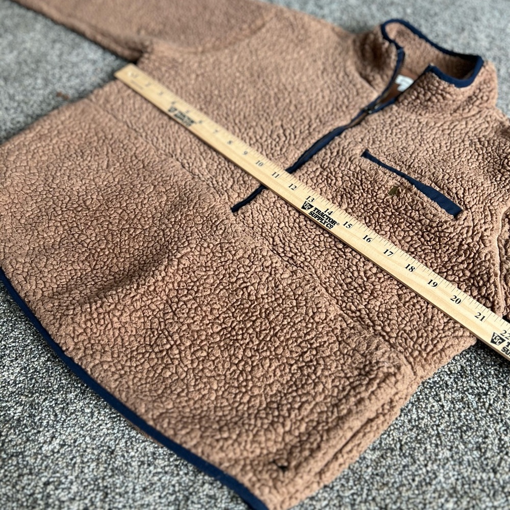 O'Neill Tan Sherpa Fleece Jacket with Navy Accents